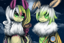 Size: 1280x853 | Tagged: safe, artist:twigileia, oc, oc only, mothpony, original species, cloud, cloudy, freckles, moth pony general, night