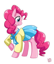 Size: 600x700 | Tagged: safe, artist:norang94, pinkie pie, g4, clothes, female, hanbok, skirt, solo