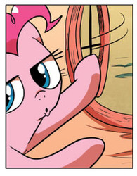 Size: 207x266 | Tagged: safe, idw, official comic, pinkie pie, g4, spoiler:comic, cropped, female, solo, window