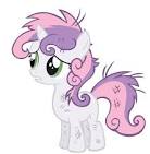 Size: 138x141 | Tagged: safe, sweetie belle, g4, female, lowres, messy mane, solo