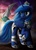 Size: 4500x6300 | Tagged: safe, artist:michellka, princess luna, g4, absurd resolution, armor, crying, female, scythe, solo, warrior luna, weapon