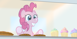 Size: 1000x512 | Tagged: safe, artist:poniker, pinkie pie, g4, cupcake, female, solo