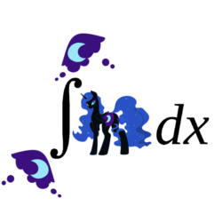 Size: 800x800 | Tagged: safe, nightmare moon, g4, bedroom eyes, butt, calculus, cutie mark, don't drink and derive, dx, flank, integral, looking back, math, plot, simple background, stupid sexy nightmare moon, transparent background, vector