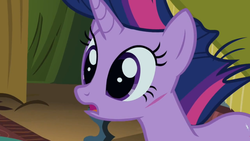 Size: 960x540 | Tagged: safe, screencap, twilight sparkle, g4, it's about time, big eyes, cut, female, solo