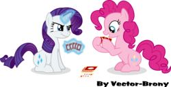 Size: 3522x1798 | Tagged: safe, artist:vector-brony, pinkie pie, rarity, g4, card, magic, simple background, transparent background, vector