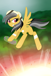 Size: 1000x1500 | Tagged: safe, artist:white0canvas, daring do, g4, butt, explosion, female, plot, solo