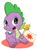 Size: 1590x2130 | Tagged: safe, artist:kmart0614, spike, dragon, g4, baby, baby dragon, blushing, cute, cutie mark, flag, japan, male, sitting, solo, spikabetes, twilight scepter
