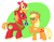 Size: 1535x1203 | Tagged: safe, artist:ojos-color-bosque, apple bloom, applejack, big macintosh, earth pony, pony, g4, apple siblings, award, male, stallion