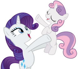 Size: 787x700 | Tagged: safe, rarity, sweetie belle, g4, hind legs, simple background, transparent background, vector