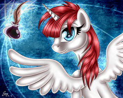 Size: 2400x1900 | Tagged: safe, artist:sycoartworks, oc, oc only, oc:fausticorn, alicorn, pony, lauren faust, solo