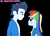 Size: 770x550 | Tagged: safe, artist:sugarcube-artist, rainbow dash, soarin', equestria girls, g4, black background, blushing, female, male, ship:soarindash, shipping, simple background, straight