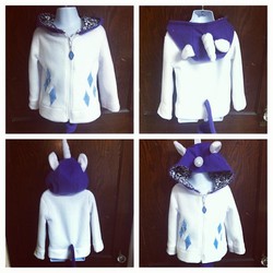 Size: 640x640 | Tagged: safe, artist:thugcorpseinc, rarity, g4, clothes, craft, cutie mark, hoodie