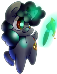 Size: 700x900 | Tagged: safe, artist:zoiby, oc, oc only, oc:rainbow bomb, magic, paintbrush, solo