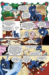 Size: 1400x2154 | Tagged: safe, idw, elbow grease, kibitz, paradise (g4), princess luna, sapphire joy, tiberius, crystal pony, pony, g4, micro-series #10, my little pony micro-series, comic, idw advertisement, preview