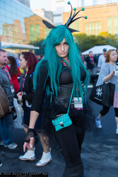 Size: 1365x2048 | Tagged: artist needed, safe, queen chrysalis, human, g4, convention, cosplay, irl, irl human, new york comic con, new york comic con 2013, photo, solo