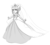 Size: 1662x1507 | Tagged: safe, artist:rubyrue, oc, oc only, oc:rubyrue, anthro, anthro oc, clothes, dress, monochrome, solo, wedding, wedding dress