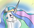 Size: 830x680 | Tagged: safe, artist:synch-anon, princess celestia, g4, angry, female, glare, gritted teeth, looking back, solo