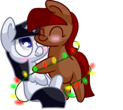 Size: 1000x900 | Tagged: safe, artist:zoiby, oc, oc only, blushing, christmas lights
