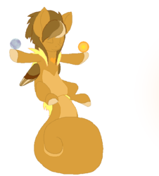 Size: 528x583 | Tagged: safe, artist:princessamity, oc, oc only, hybrid, pegasus, pony, balancing, eyes closed, peaceful, solo