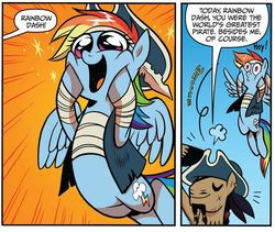 Size: 683x576 | Tagged: safe, idw, official comic, captain hoofbeard, rainbow dash, pony, friendship is magic #14, g4, my little pony: friendship is magic (idw), spoiler:comic, cute, dashabetes, dashface