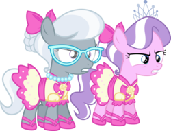 Size: 7836x6000 | Tagged: safe, artist:chainchomp2, diamond tiara, silver spoon, earth pony, pony, flight to the finish, g4, .svg available, absurd resolution, alternate hairstyle, angry, clothes, female, filly, glasses, simple background, transparent background, vector
