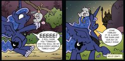 Size: 578x285 | Tagged: safe, artist:katie cook, idw, official comic, princess luna, tiberius, opossum, g4, micro-series #10, my little pony micro-series, katie does it again