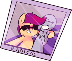 Size: 1020x875 | Tagged: safe, artist:spanish-scoot, scootaloo, tumblr:preguntascootaloo, g4