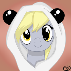 Size: 2517x2535 | Tagged: safe, derpy hooves, panda, pegasus, pony, g4, clothes, costume, female, mare, solo