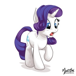 Size: 990x990 | Tagged: safe, artist:mysticalpha, rarity, pony, g4, female, solo, surprised, wahaha