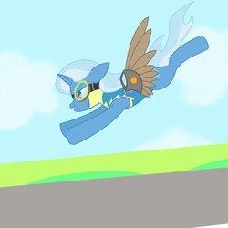 Size: 894x894 | Tagged: safe, artist:ericac78, trixie, pony, unicorn, g4, artificial wings, augmented, baten kaitos, female, mare, mechanical wing, solo, winglet, wings