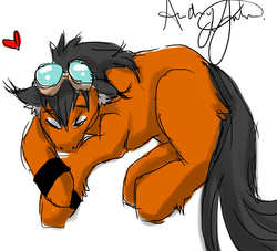 Size: 2750x2500 | Tagged: safe, artist:fur-what-loo, oc, oc only, earth pony, pony, goggles, sleeping, solo