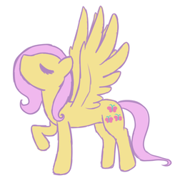 Size: 920x939 | Tagged: safe, artist:envyxkitty, fluttershy, g4, eyes closed, female, sketch, solo