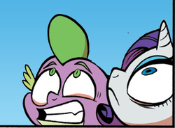 Size: 286x211 | Tagged: safe, idw, official comic, rarity, spike, g4, spoiler:comic