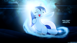 Size: 1920x1080 | Tagged: safe, artist:adrianimpalamata, minuette, pony, unicorn, g4, cute, dancing, female, happy, rihanna, smiling, solo, wallpaper