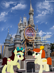 Size: 768x1040 | Tagged: safe, artist:hay123lin, artist:selenaede, artist:wdwparksgal-stock, earth pony, pony, unicorn, anastasia tremaine, cinderella, crossover, disney, drizella tremaine, female, irl, photo, ponies in real life, ponified, siblings, sisters, walt disney world