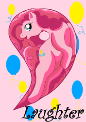 Size: 1024x1450 | Tagged: safe, artist:masqueradeofthenight, pinkie pie, g4, balloon, female, magatama, pink, pinkie pie trapped in a balloon, solo