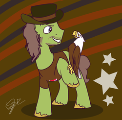 Size: 1144x1120 | Tagged: source needed, safe, artist:fartha, bald eagle, eagle, pony, beard, classic rock ponies, clothes, confederate flag, hat, lynyrd skynyrd, ponified, rock (music), ronnie van zant, solo, t-shirt