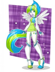 Size: 600x777 | Tagged: safe, artist:ellisarts, oc, oc only, oc:ferret shock, pegasus, pony, equestria girls, g4, solo