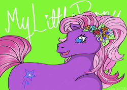 Size: 900x636 | Tagged: safe, earth pony, pony, g3, female, flower, solo