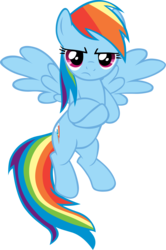 Size: 3658x5501 | Tagged: safe, artist:scrimpeh, rainbow dash, pegasus, pony, g4, season 2, the last roundup, crossed hooves, female, mare, rainbow dash is not amused, simple background, solo, spread wings, transparent background, unamused, vector, wings