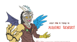 Size: 9632x5294 | Tagged: safe, artist:redapropos, discord, human, g4, absurd resolution, horn, horned humanization, humanized, male, pony coloring, solo, winged humanization