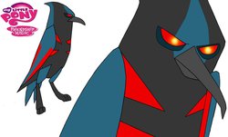 Size: 1920x1160 | Tagged: safe, artist:gloverboy21, oc, oc only, bird, antagonist, glowing eyes