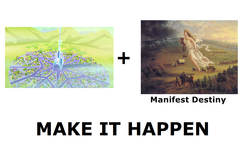 Size: 1337x796 | Tagged: safe, g4, crystal empire, exploitable meme, hilarious in hindsight, history, implied genocide, make it happen, manifest destiny, meme