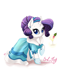 Size: 900x1035 | Tagged: safe, artist:starshinebeast, rarity, g4, clothes, dress, drink, female, solo