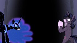 Size: 1280x720 | Tagged: safe, artist:advanceddefense, nightmare moon, twilight sparkle, twilight unbound, g4, werelight shine