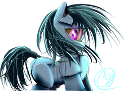 Size: 1024x754 | Tagged: safe, artist:php38, oc, oc only, oc:artificial creative, cyborg, pony, robot, artificial creative, solo