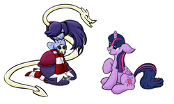 Size: 2000x1200 | Tagged: safe, artist:yooyfull, twilight sparkle, alicorn, leviathan, pony, zombie, g4, crossover, female, hilarious in hindsight, mare, skullgirls, squigly, stitches, twilight sparkle (alicorn)