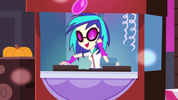 Size: 640x360 | Tagged: safe, screencap, dj pon-3, vinyl scratch, equestria girls, g4, cute, dancing, fall formal, female, record, solo, this is our big night, vinylbetes