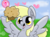 Size: 836x612 | Tagged: safe, artist:amberlea-draws, derpy hooves, pegasus, pony, g4, blushing, female, mare, muffin, parody, pokémon, pokémon amie, pokémon x and y, solo, that pony sure does love muffins