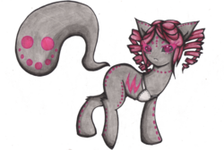 Size: 901x605 | Tagged: safe, artist:calavera-garbancera, oc, oc only, ghost, original species, augmented tail, solo